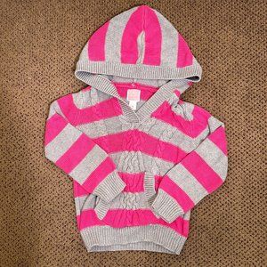 Girls Size 5T Striped Knit Hoodie